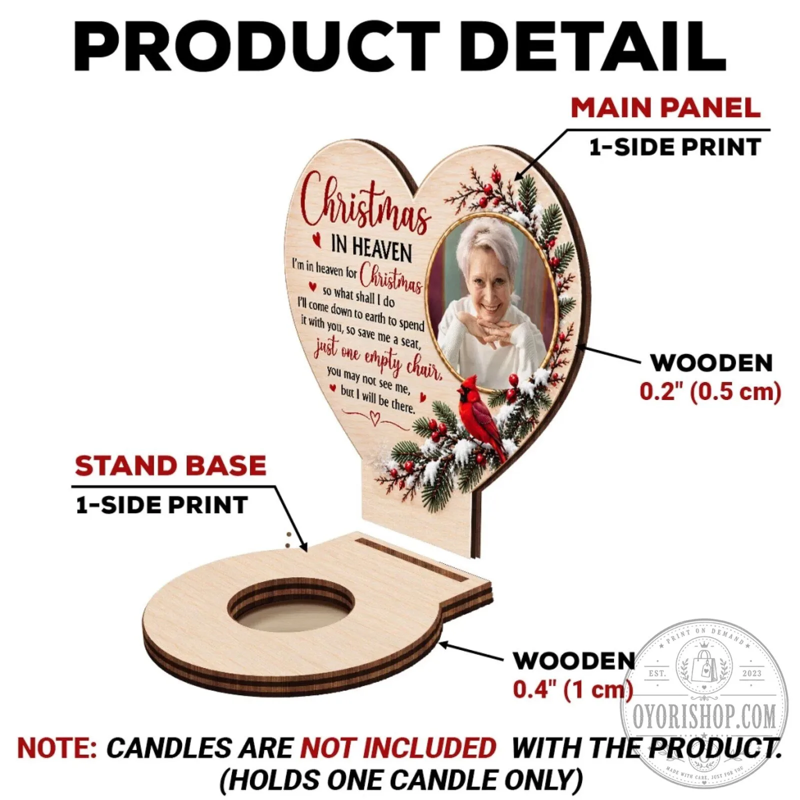 Personalized Christmas In Heaven Memorial Wooden Candle Holder 32 Personalized Christmas In Heaven Memorial Wooden Candle Holder